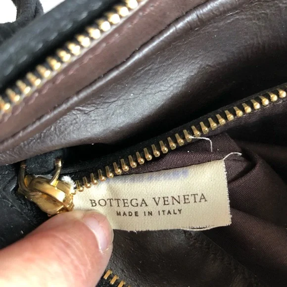 Bottega Veneta Intrecciato Brown Black Woven Suede Leather Wristlet Clutch Bag - Picture 8 of 12